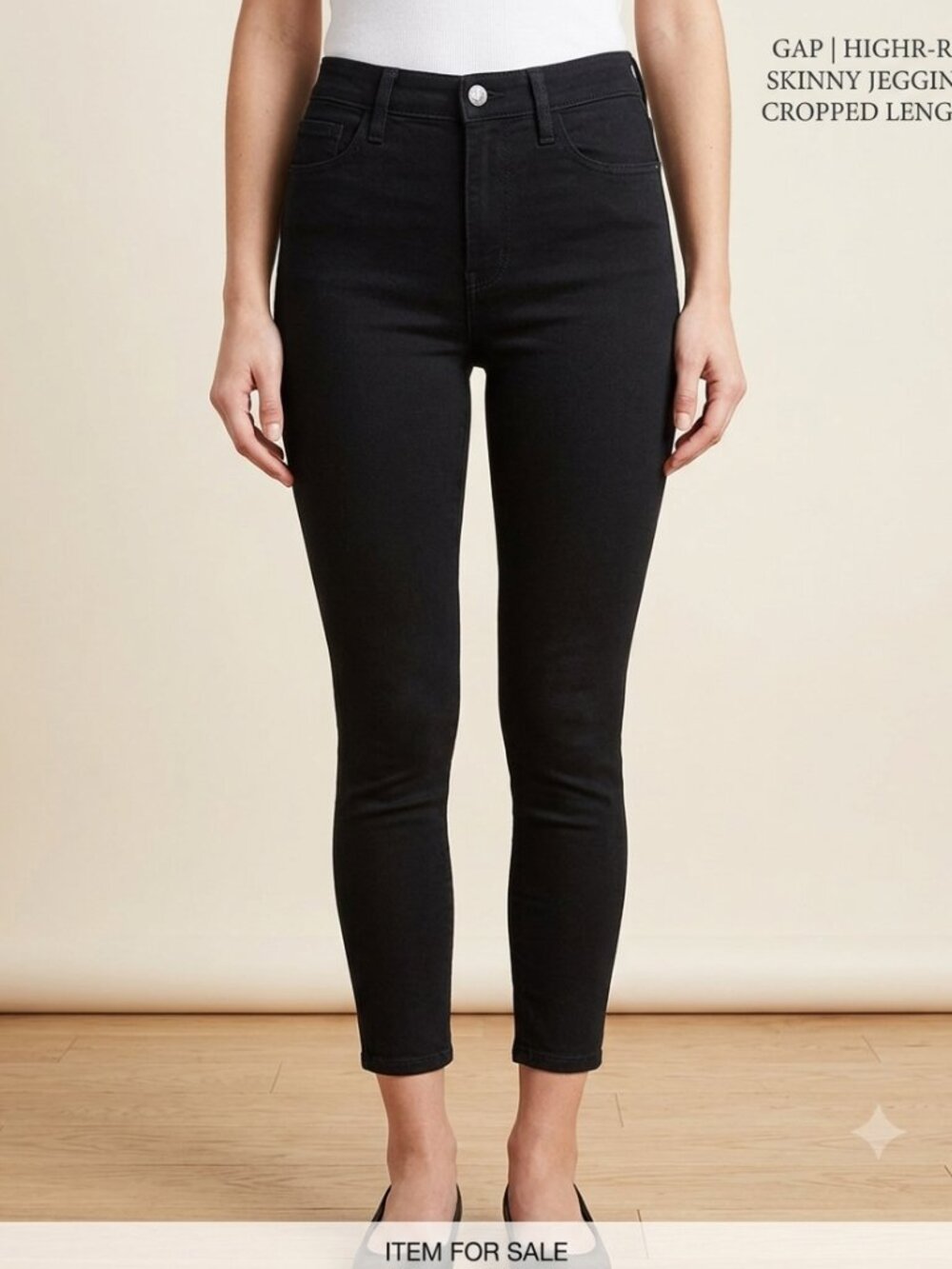 Gap Jeans Women's 27 Black Denim Jeggings Mid Rise Cotton Blend Button Zip